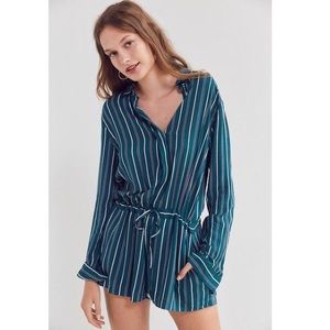 Urban Outfitters Button Down Romper - Green